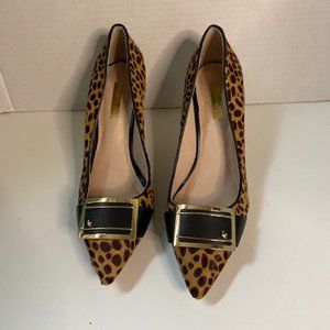 Louise et Cie Pointed Toe Leopard Dress  pump/with real cow hair fur, size 8.5 M